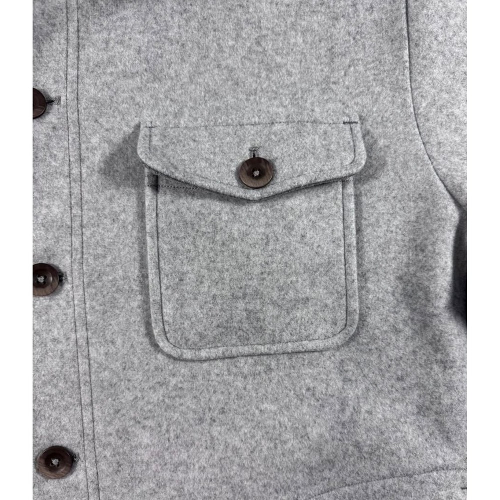 Tommy Bahama Mens XL Grey Fleece Button Front Shirt Jacket Shacket Heathered - Picture 6 of 10